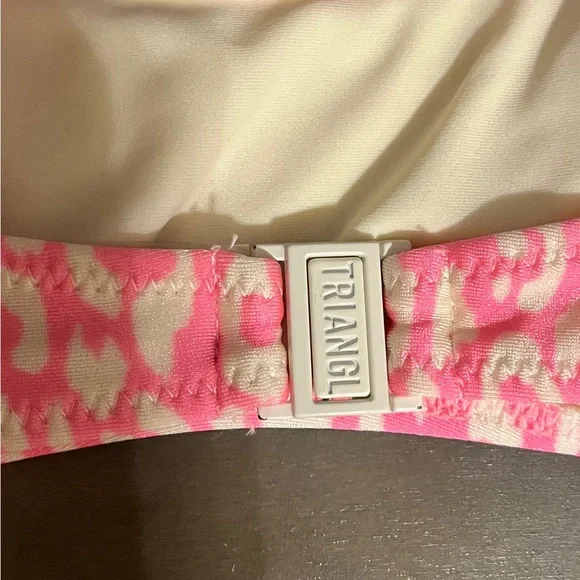 BUY OR TRADE! Triangl Pink and White Leopard Swimwear Top only - Picture 5 of 8